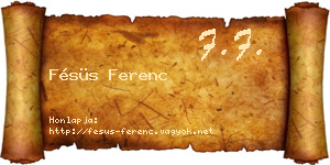 Fésüs Ferenc névjegykártya